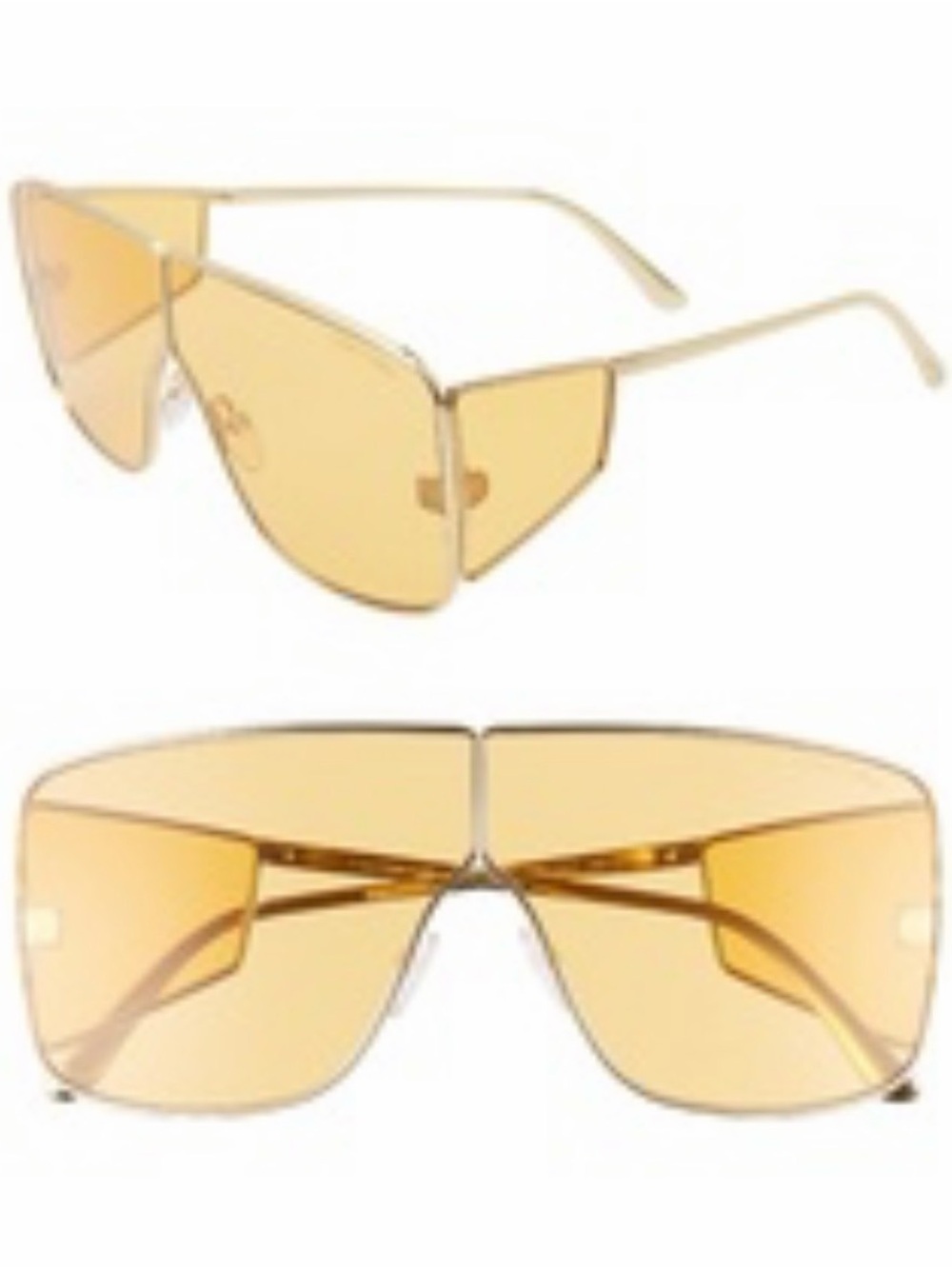 Tom Ford Gold Frame Yellow Shield Sunglasses-Spector